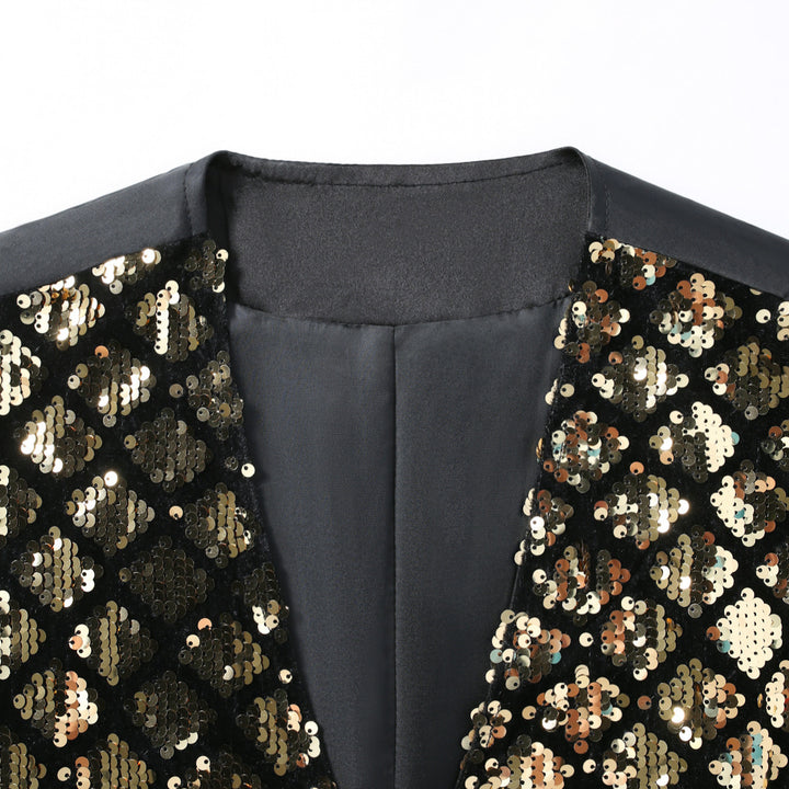 Men's Elegant Sequin Vest Lisslune