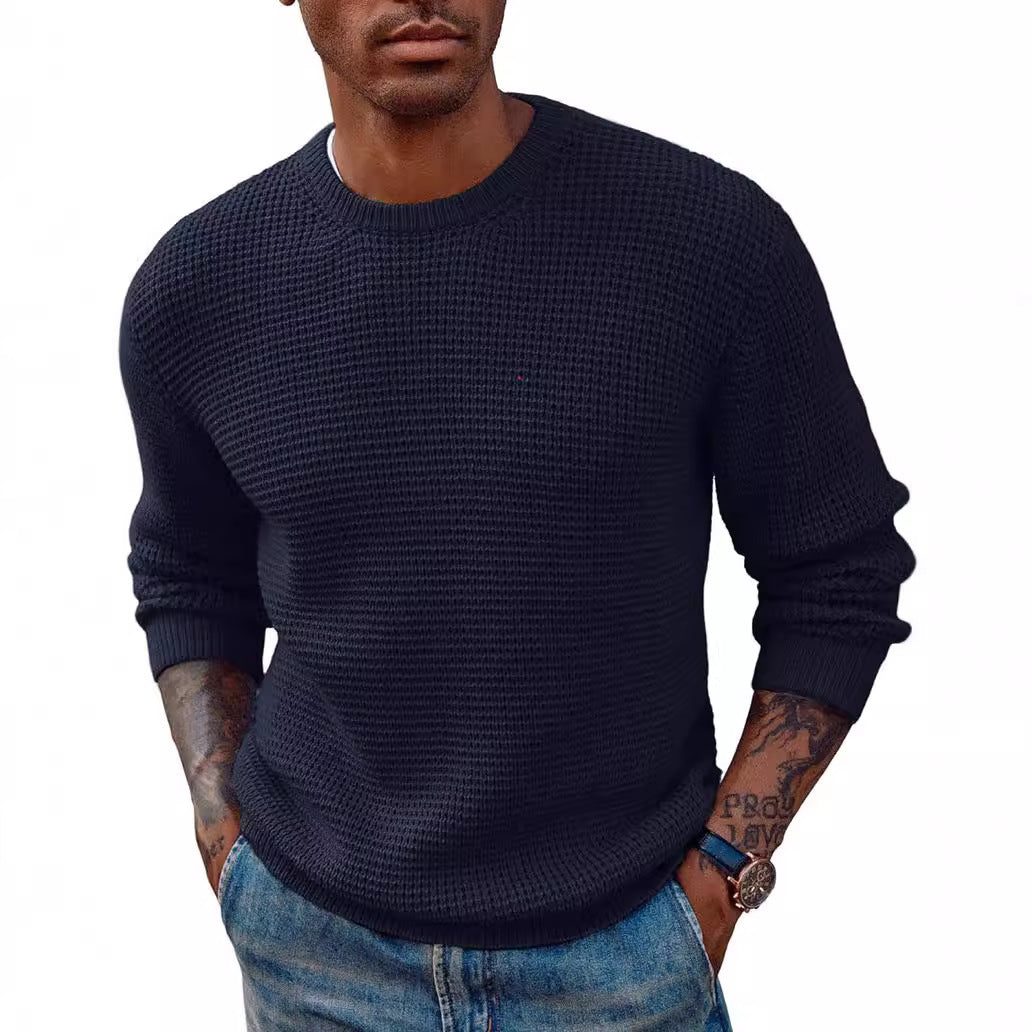 Men's large knitted sweater with textured fabric Lisslune