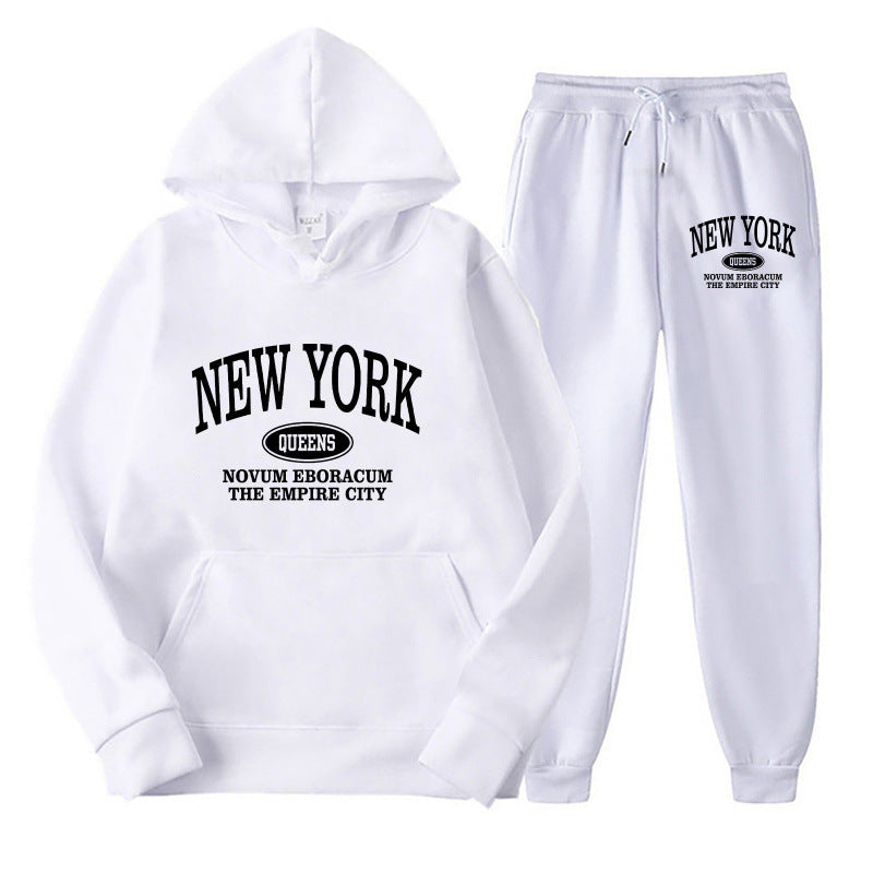 Women's hoodie set with versatile lettering and comfortable pockets Lisslune