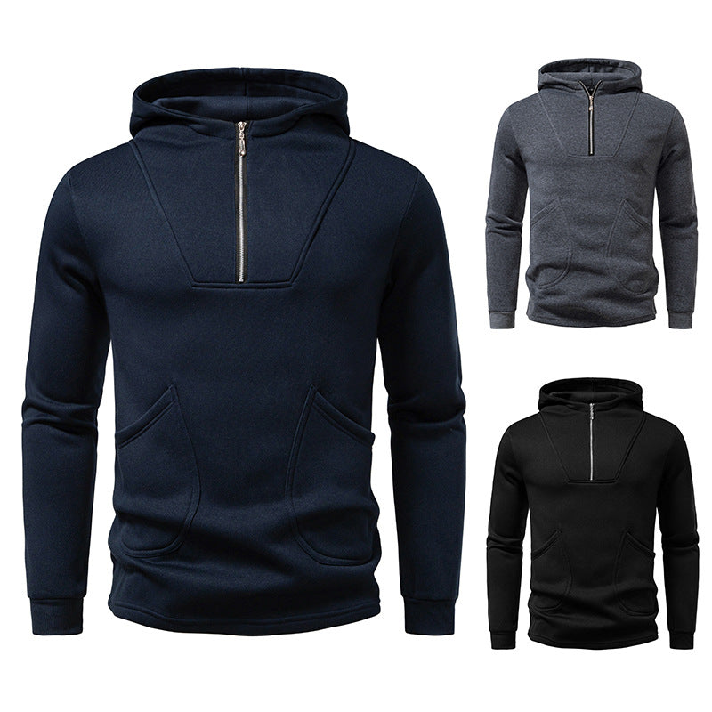 Men's hoodie with modern zipper and practical pockets Lisslune