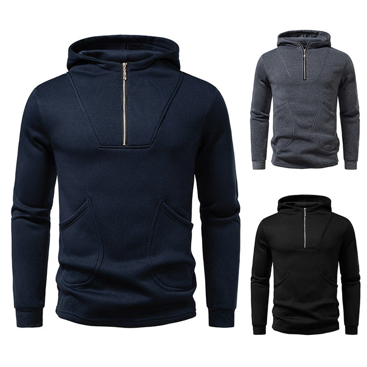 Men's hoodie with modern zipper and practical pockets Lisslune