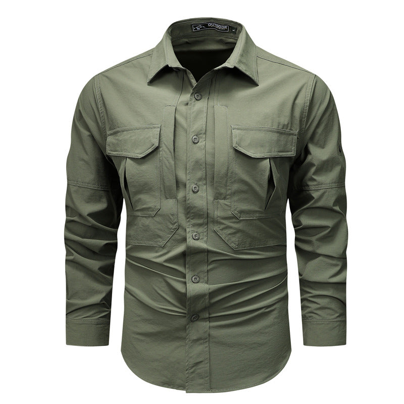 Men's Functional Outdoor Shirt with Numerous Pockets Lisslune