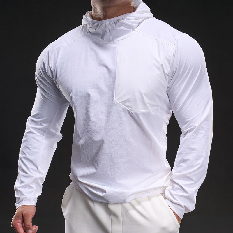 Men's Breathable Long Sleeve Shirt with Hood Lisslune