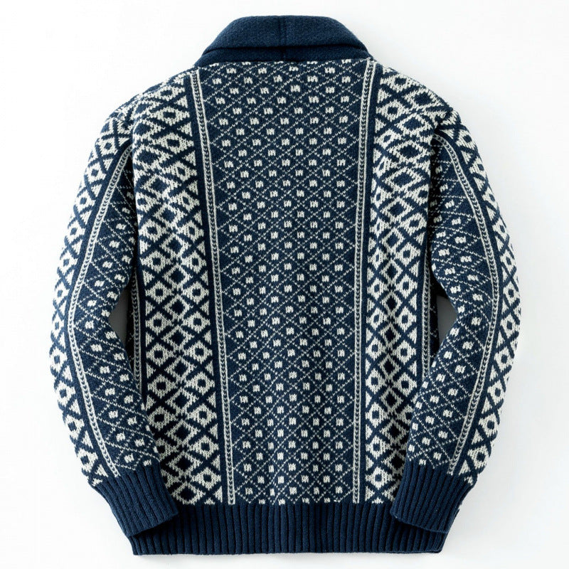 Men's cardigan with traditional Nordic pattern Lisslune