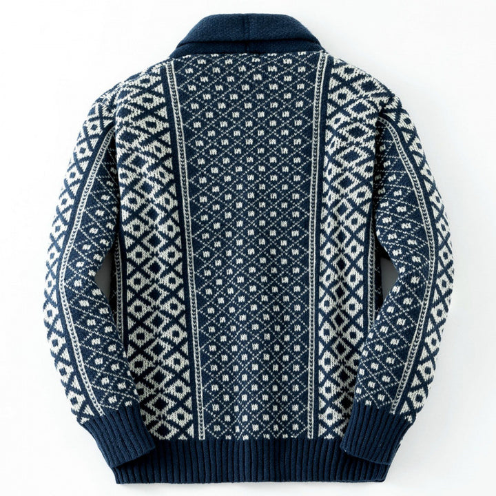 Men's cardigan with traditional Nordic pattern Lisslune