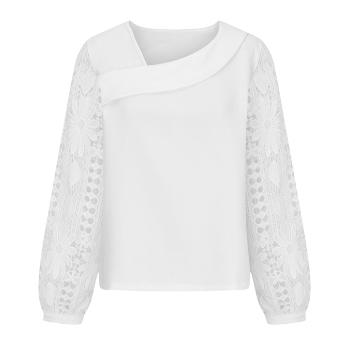 Women's blouse with floral lace sleeves and voluminous cut Lisslune
