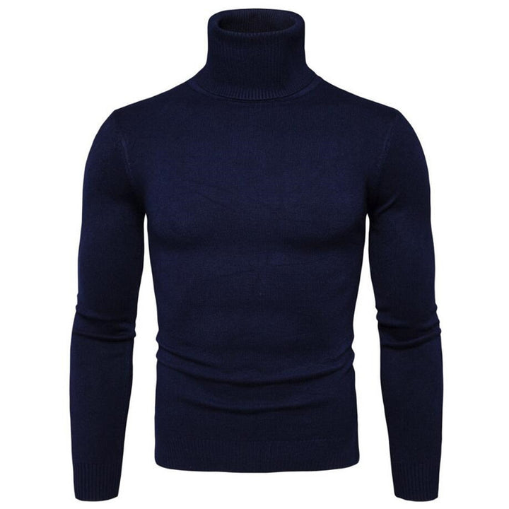 Men's knitted sweater with high collar and slim fit Lisslune