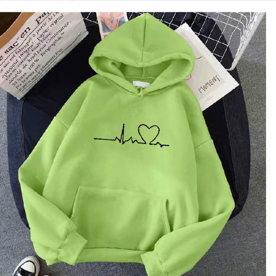 women's hoodie with heartbeat design Lisslune