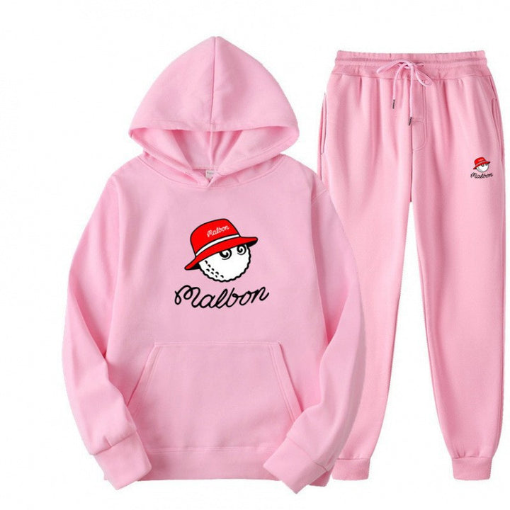Women's leisure hoodie suit with playful graphic design and practical pockets Lisslune