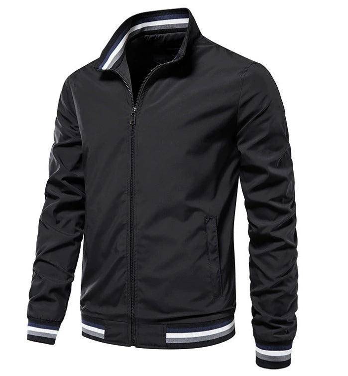 Men's fashion bomber jacket with elastic cuffs Lisslune