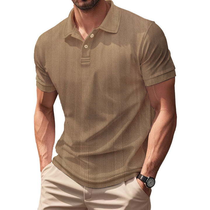 Men's stylish short-sleeve polo shirt with textured surface Lisslune