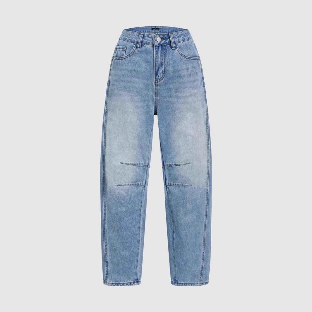 Women's wide-cut denim jeans with a high waist and modern design details Lisslune