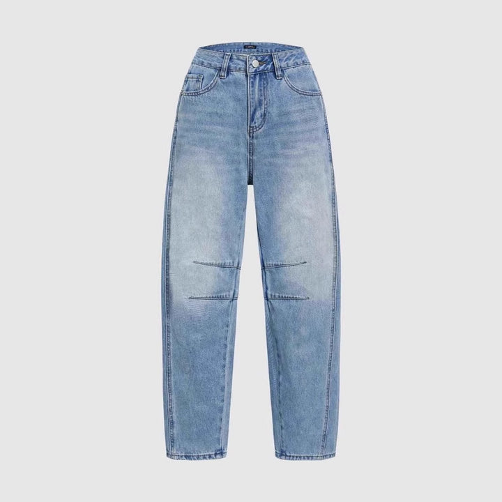 Women's wide-cut denim jeans with a high waist and modern design details Lisslune