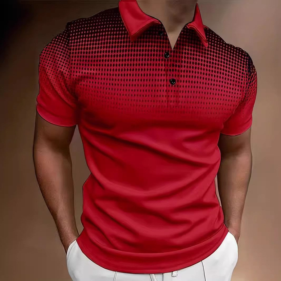 Men's polo shirt with modern graphic pattern and breathable fit Lisslune