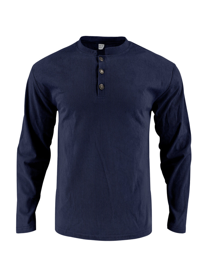 Men's long sleeve shirt with comfortable button placket and textured design Lisslune