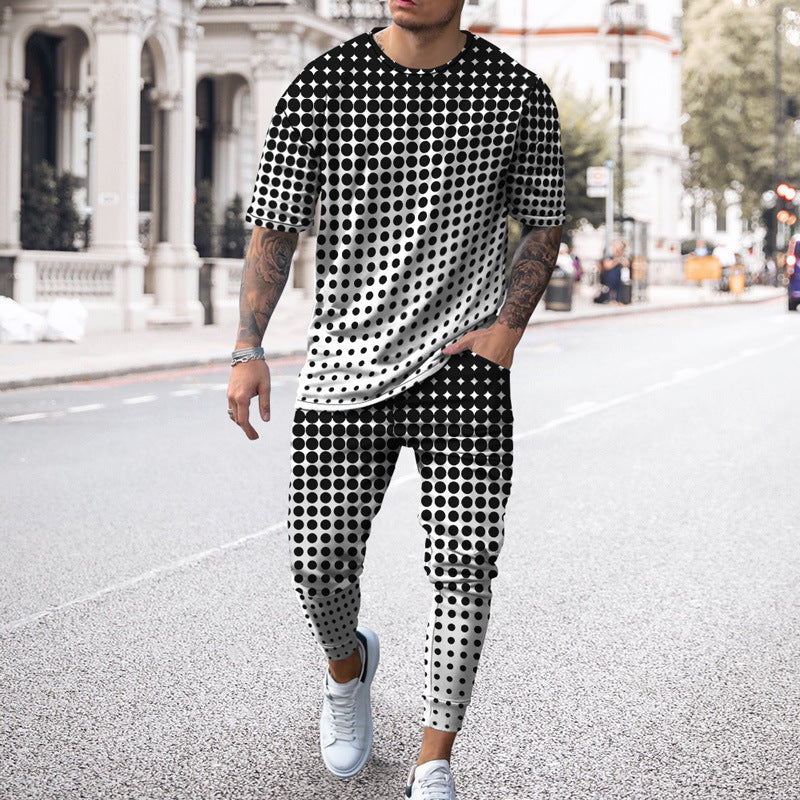 Men's stylish leisure set with dots Lisslune