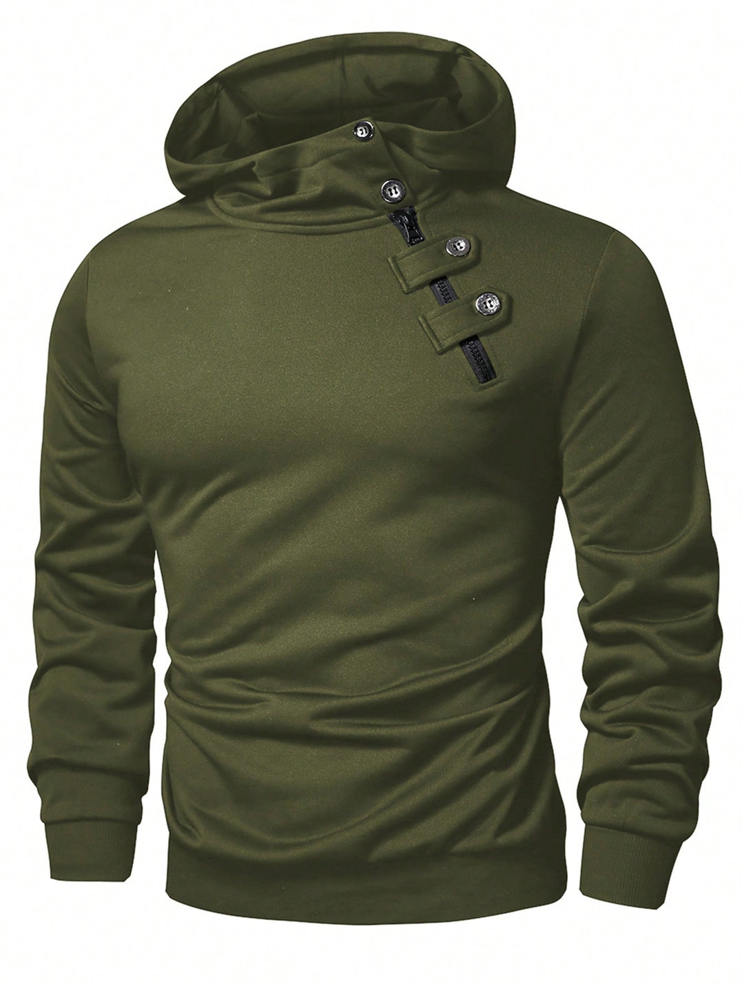 Men's Stylish Hoodie with Asymmetrical Zipper Lisslune