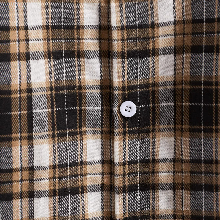 Men's Checkered Pattern Shirt with Integrated Hood Lisslune