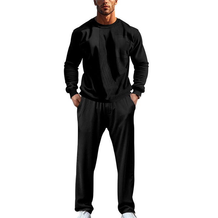 Men's comfortable and stylish casual suit with practical pockets and elastic waistband Lisslune