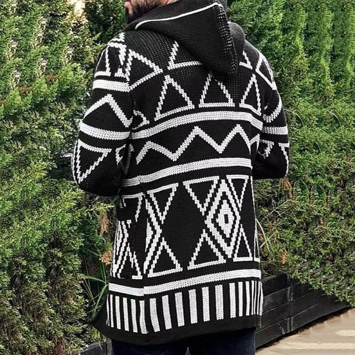 Men's cardigan with creative pattern and open front Lisslune