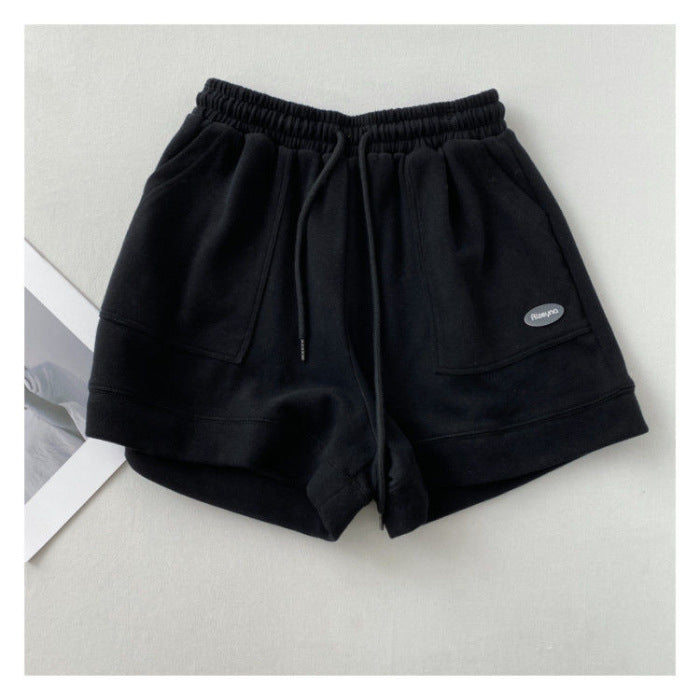 Women's casual jogging shorts with elastic waistband and practical side pockets