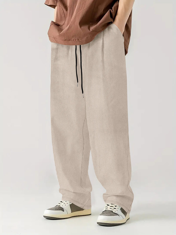 Men's comfortable ribbed pants with elastic waistband Lisslune
