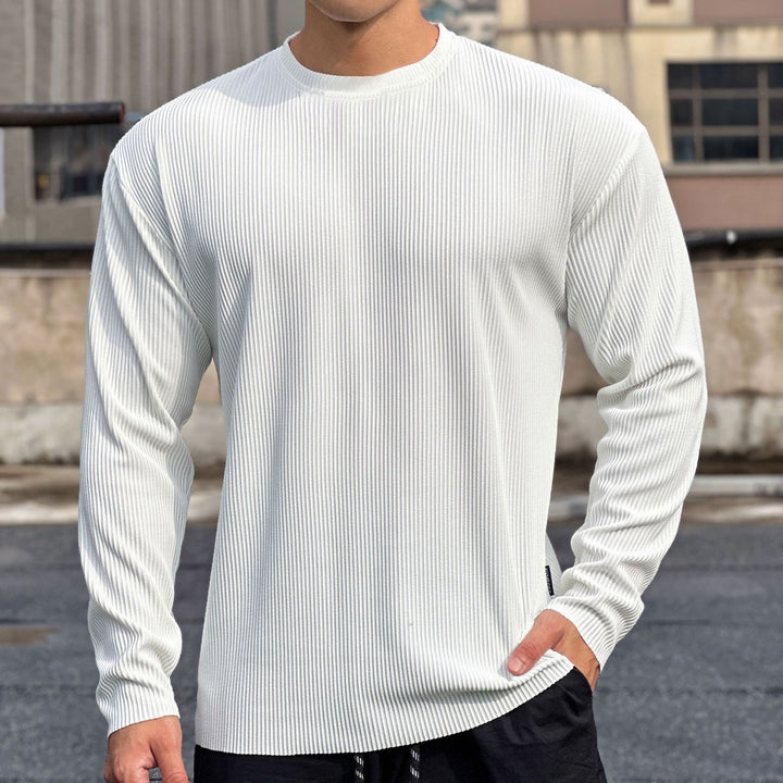 Men's long sleeve shirt made of high-quality ribbed material with a casual fit Lisslune
