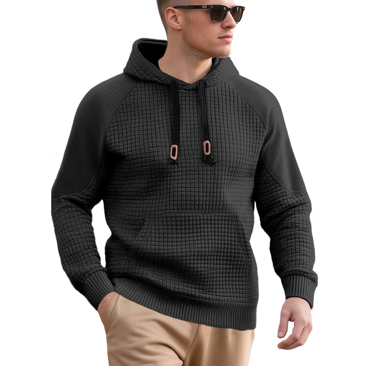 Men's sporty hooded sweatshirt with innovative structured design and practical drawstrings Lisslune