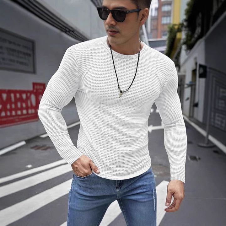 Men's long sleeve shirt with textured surface and modern fit Lisslune
