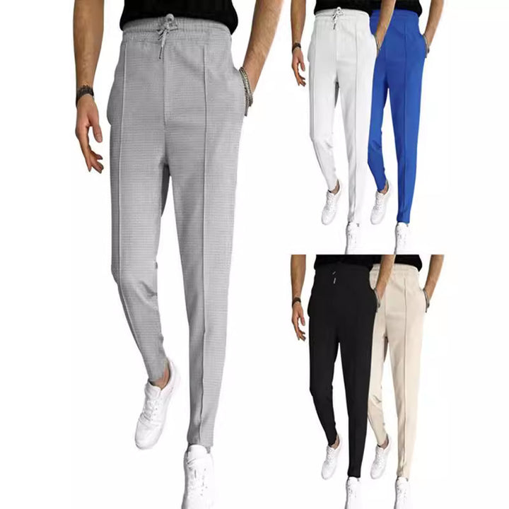Men's elegant chino pants with modern cut and elastic waistband Lisslune