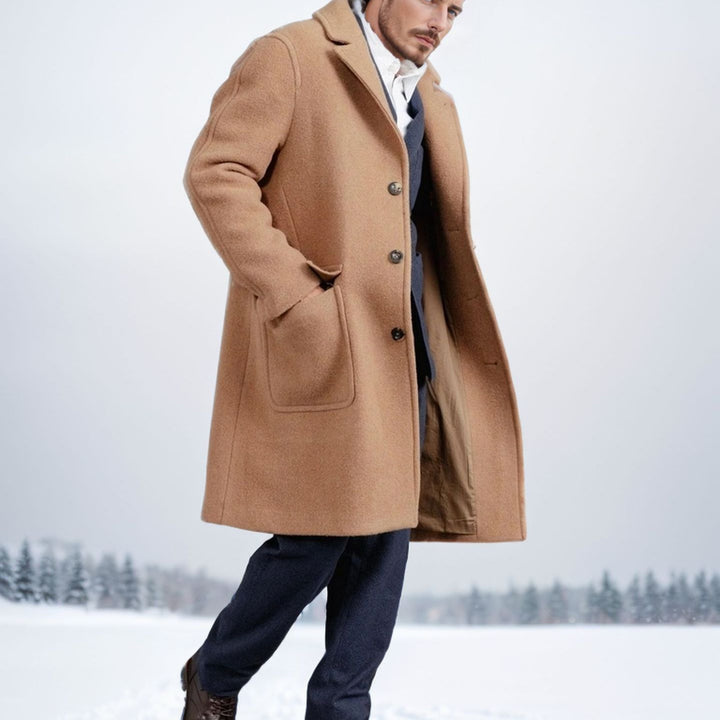 Men's elegant and warmer winter coat with double button placket and practical pockets Lisslune