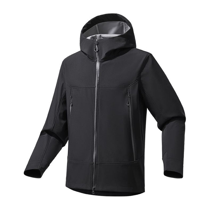 Men's Functional Jacket with Elastic Hood Collar and Water-Repellent Properties Lisslune