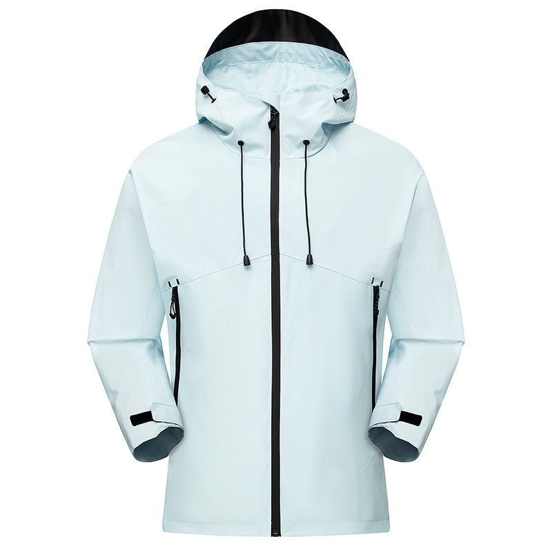 Men's Waterproof Outdoor Jacket with Adjustable Hood Collar Lisslune
