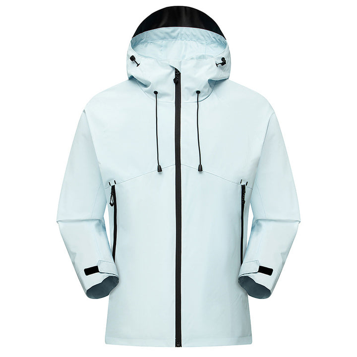 Men's Waterproof Outdoor Jacket with Adjustable Hood Collar Lisslune