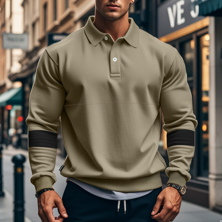 Men's sporty sweater with trendy contrasting stripes Lisslune