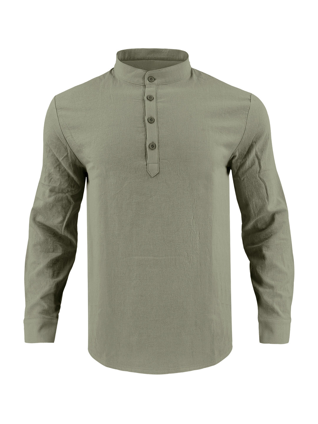 Men's elegant long-sleeve shirt with fashionable standing collar and structured surface Lisslune
