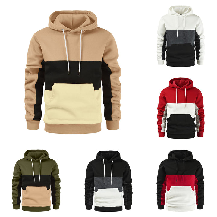Men's hoodie with fashionable color block design Lisslune