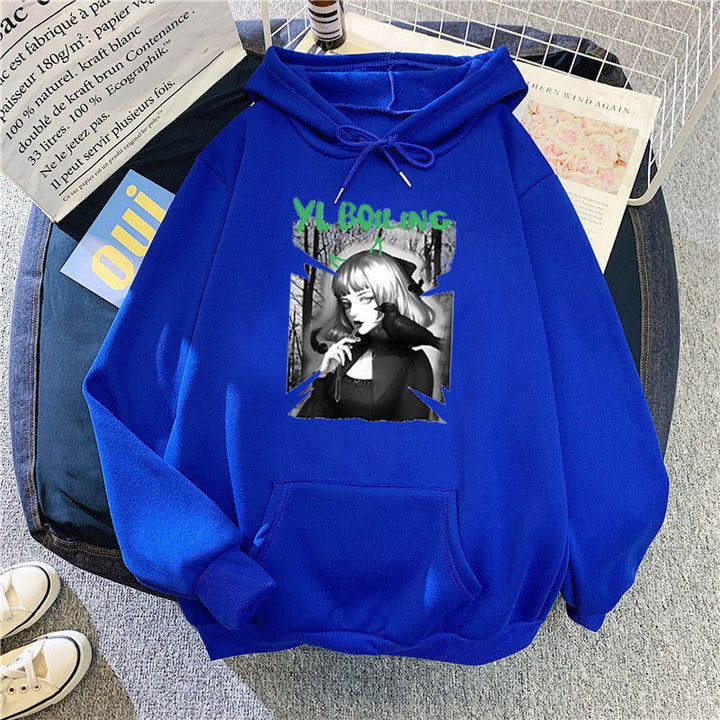 Women's hooded sweatshirt with avant-garde graphic design Lisslune