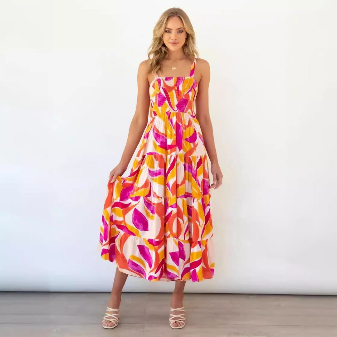 Women’s maxi dress with voluminous skirt and strapless shoulders Lisslune