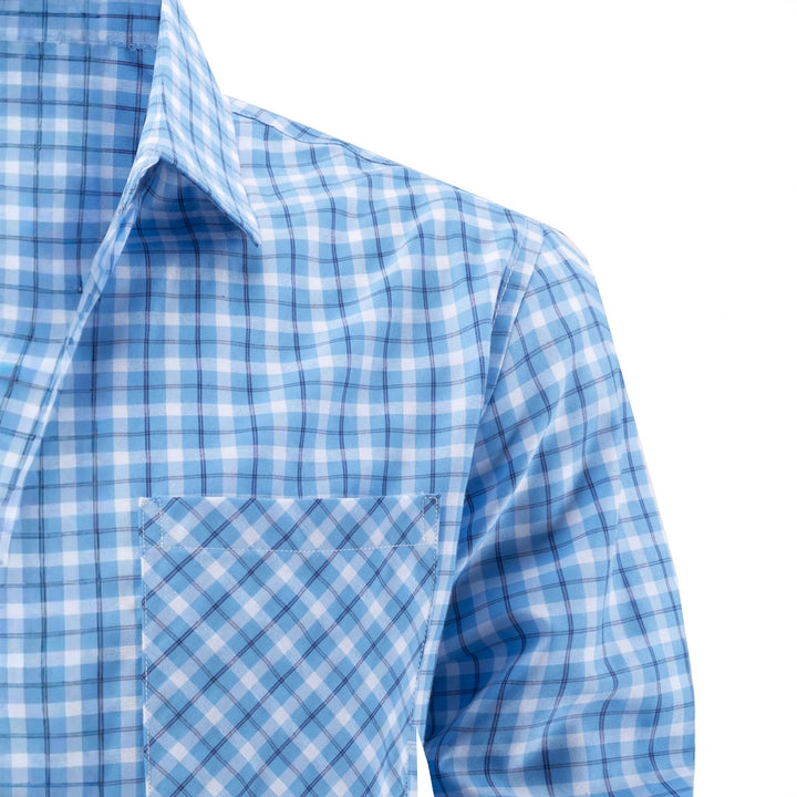 Men's elegant checkered long-sleeve shirt with chest pocket Lisslune