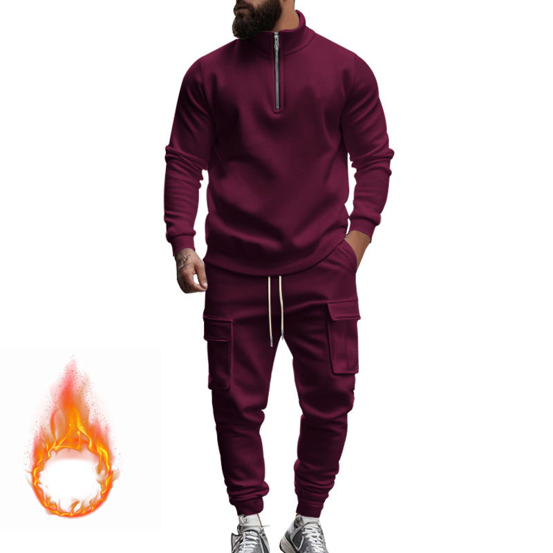 Men's sporty tracksuit with higher collar and practical pockets Lisslune