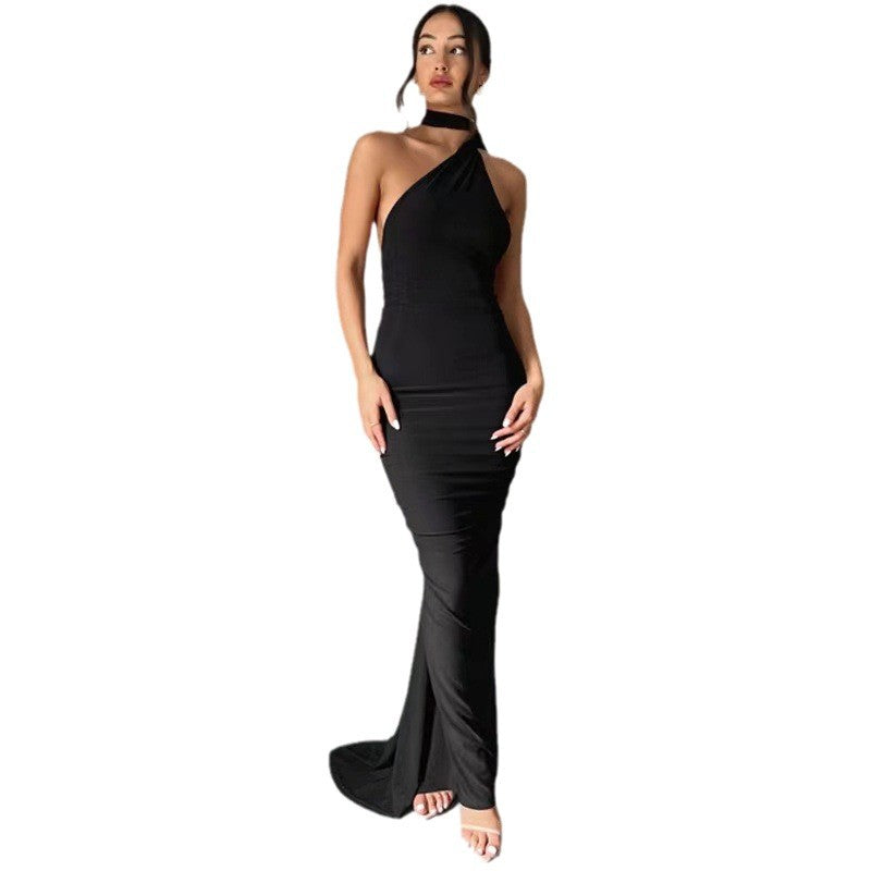 Women's Elegant Wrap Dress with Asymmetric Hem and Figure-Hugging Cut Lisslune