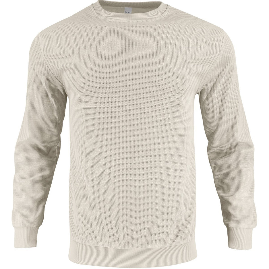 Men's stylish textured sweatshirt with round neck and elastic cuffs Lisslune