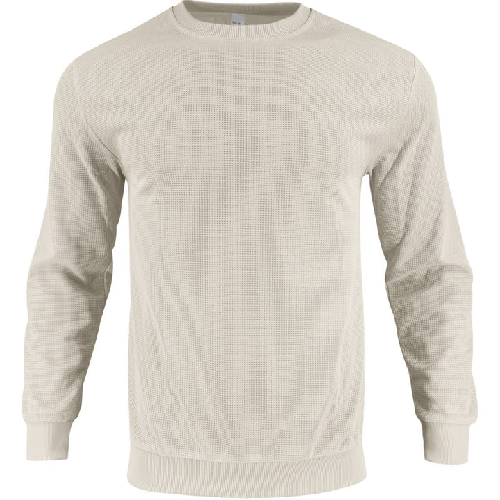 Men's stylish textured sweatshirt with round neck and elastic cuffs Lisslune