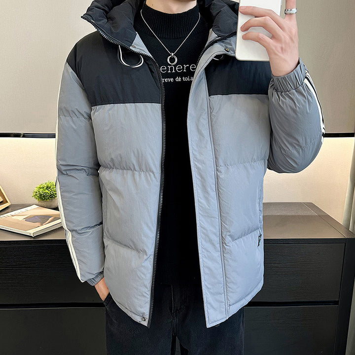 Men's fashionable and warm quilted jacket with adjustable hood Lisslune