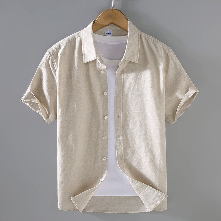 Men's short-sleeve shirt with a modern denim look and casual fit Lisslune
