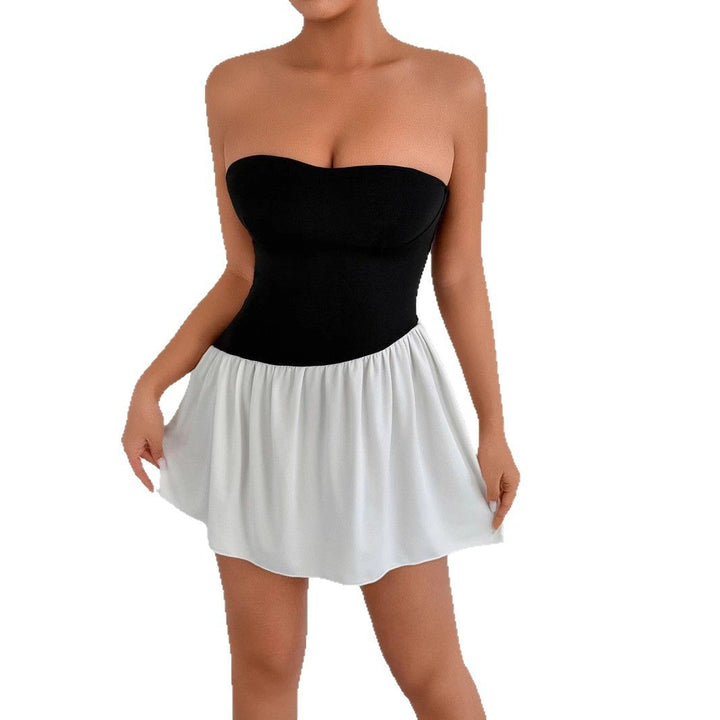 Damen Bandeau Kleid mit fließendem Rock Lisslune