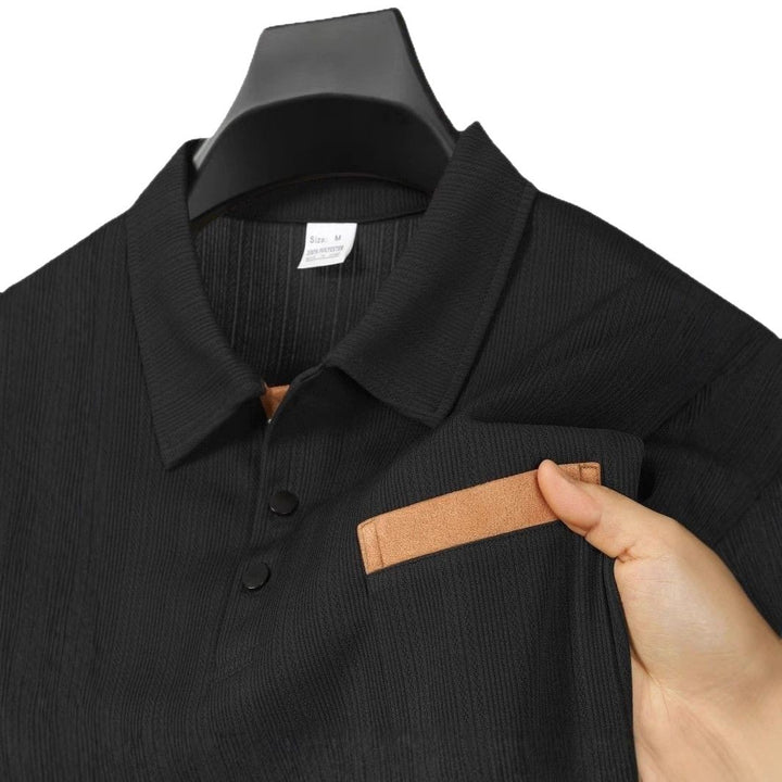 Men's long-sleeve shirt with structured accents and modern collar Lisslune