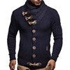 Men's cardigan with asymmetrical collar and unique button design Lisslune