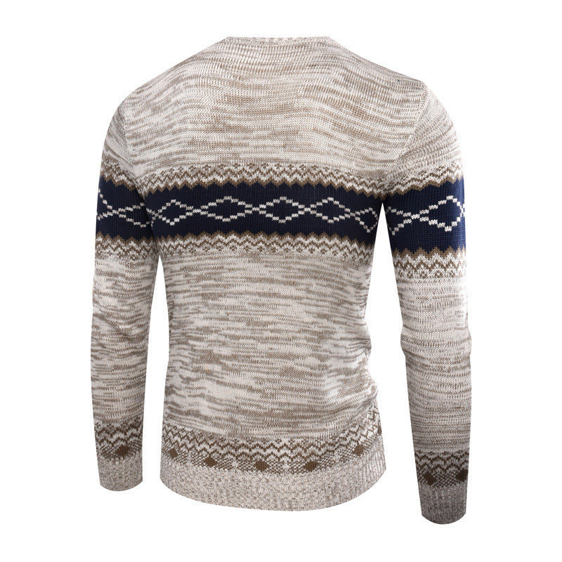 Men's knitted sweater with modern geometric pattern Lisslune